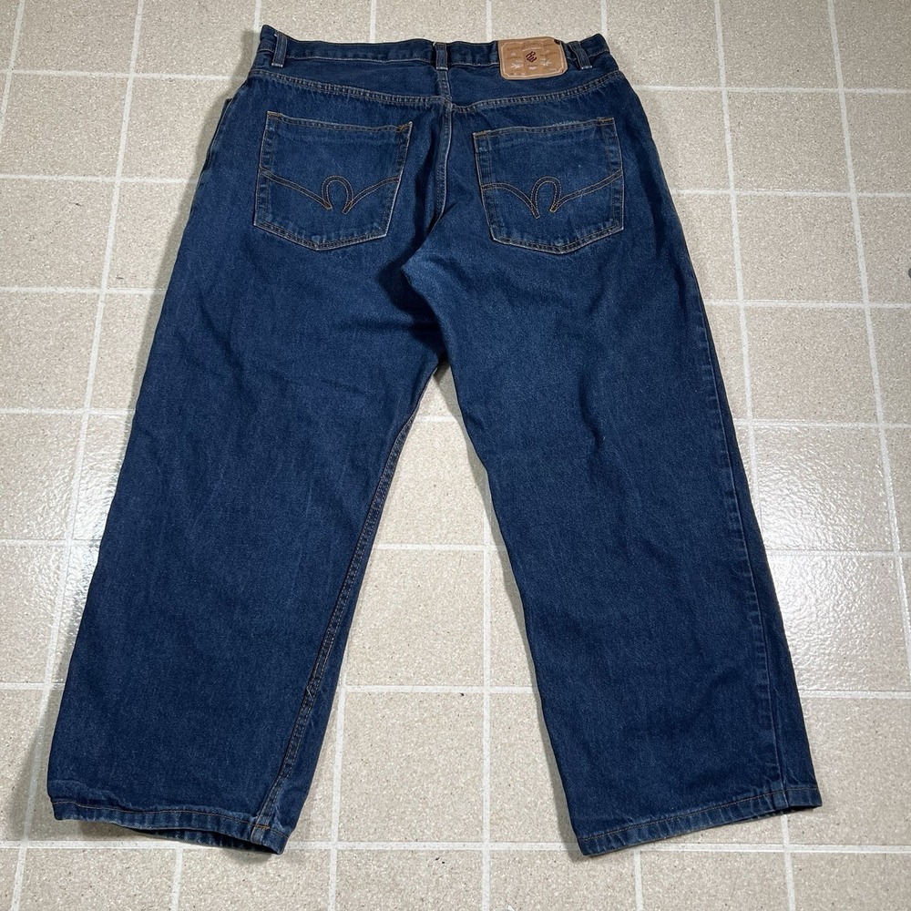 Y2K Wide Leg Rocawear Dark Wash Jeans 34/27 Wide Leg Jnco Baggy Hiphop